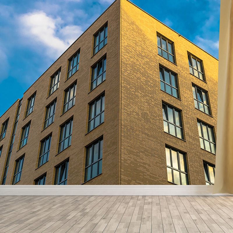 Stain-Resistant City Architecture Wall Covering for Meeting Room Decor