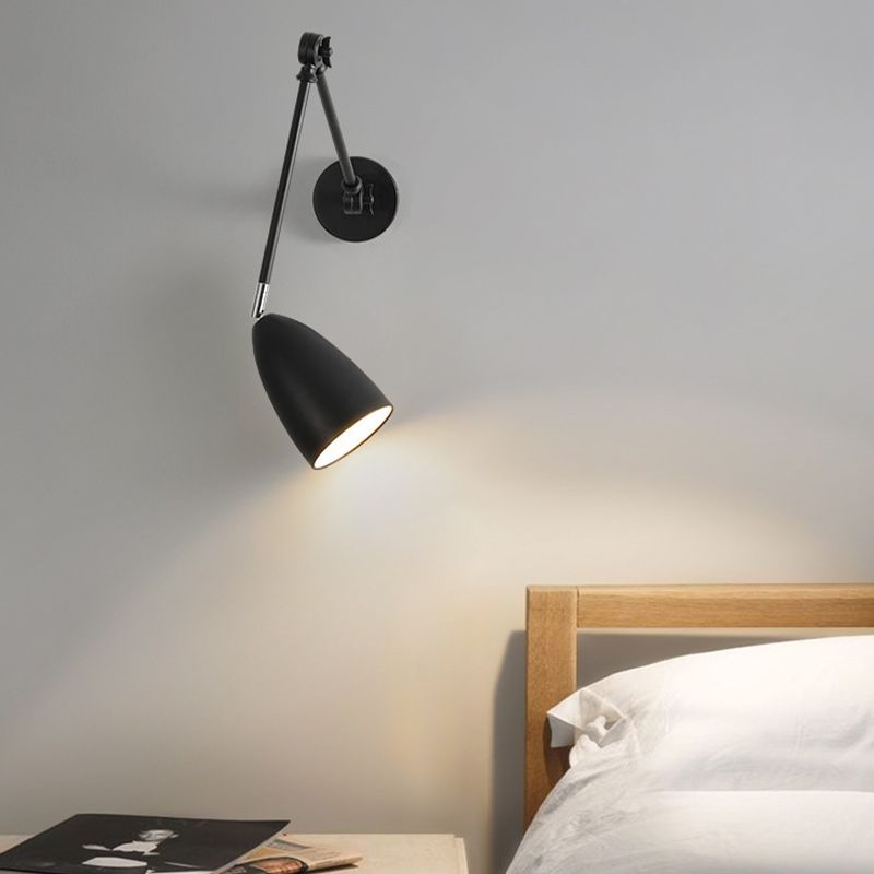 Modern Metal Wall Sconce Minimalist Wall Light Fixture with Adjustable Arm