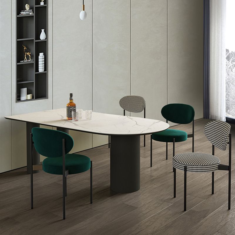 Simplicity Style Sintered Stone Dining Table 3 Legs Base 55" Wide Freeform Table for Home