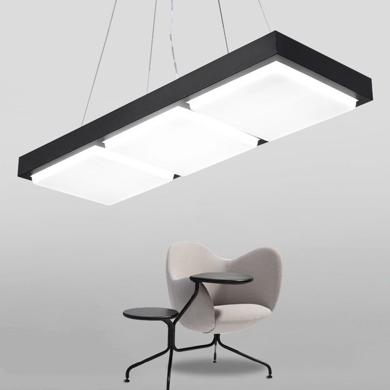 Rechthoek kantoor plafond hang licht acryl minimalistische led hanger verlichting over tafel