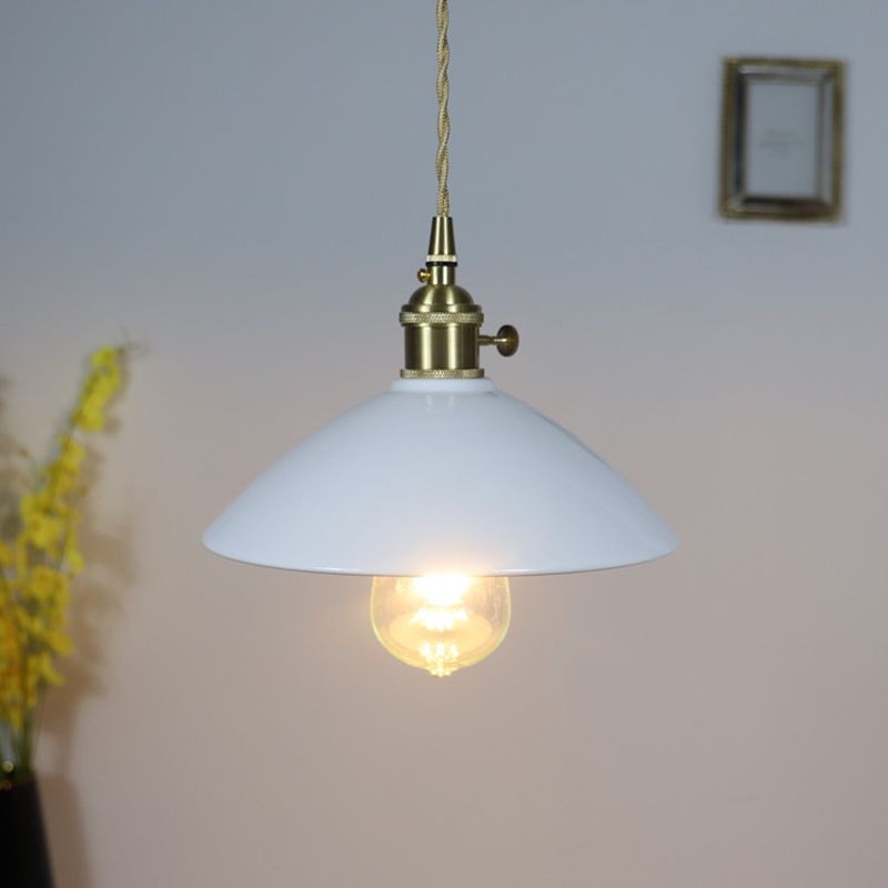 Apparecchiatura a pendente conica a 1 luci Accensione ceramica vintage per sala da pranzo