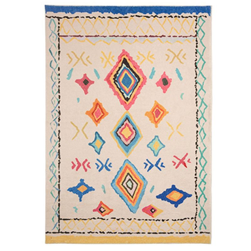 Traditional Tribal Pattern Area Rug Distinctive Vintage Rectangle Carpet Polyester Friendly Washable Rug for Living Room