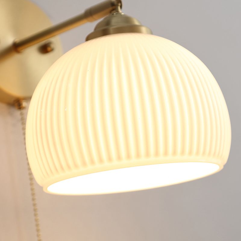 Glass 1-Light Geometric Wall Lighting Modern Style Wall Mounted Light Fixture in White