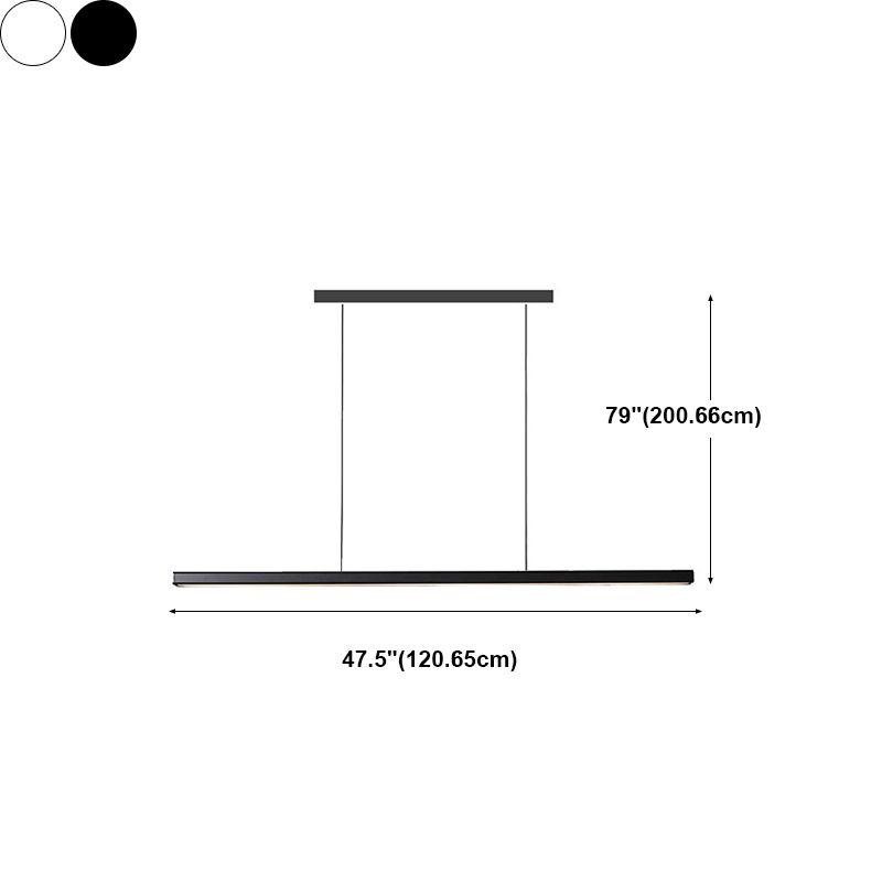 Éclairage d'île de forme linéaire de style moderne