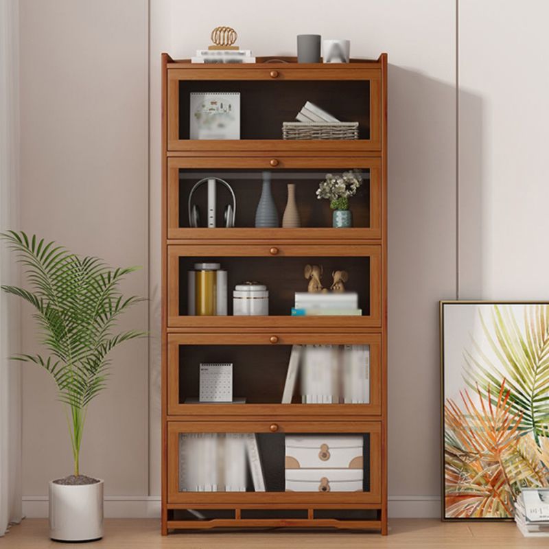 Engineered Wood Barrister Bookcase Contemporary Closed Back Bookshelf with Doors