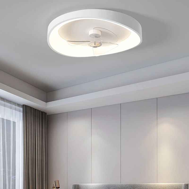 1 - Light LED Fan Light in Matte White Metal Ceiling Fan Fixture