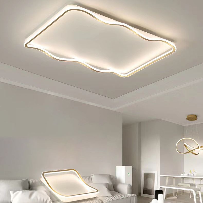 Geometry Shape  LED Ceiling Lamp Modern Acrylic 2 Lights Flush Mount for Living Room