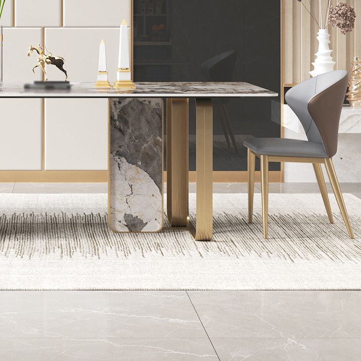 Luxury Sintered Stone Dining Set Rectangle 1/3/4/5/6/7/9 Pieces Dining Table with Chairs