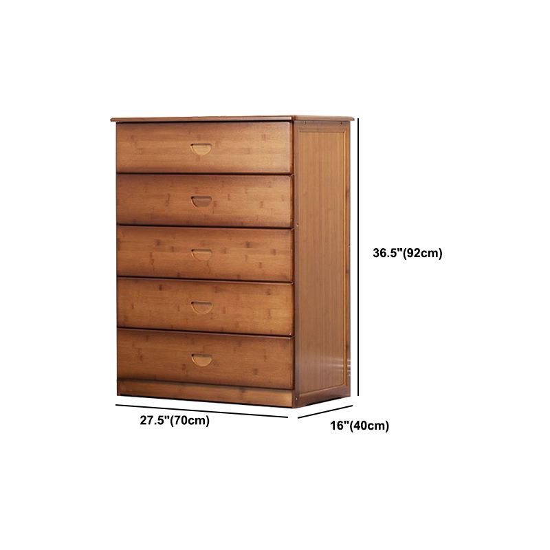 Contemporary Brown Accent Chest Rectangle Chest with Grooves Drawers