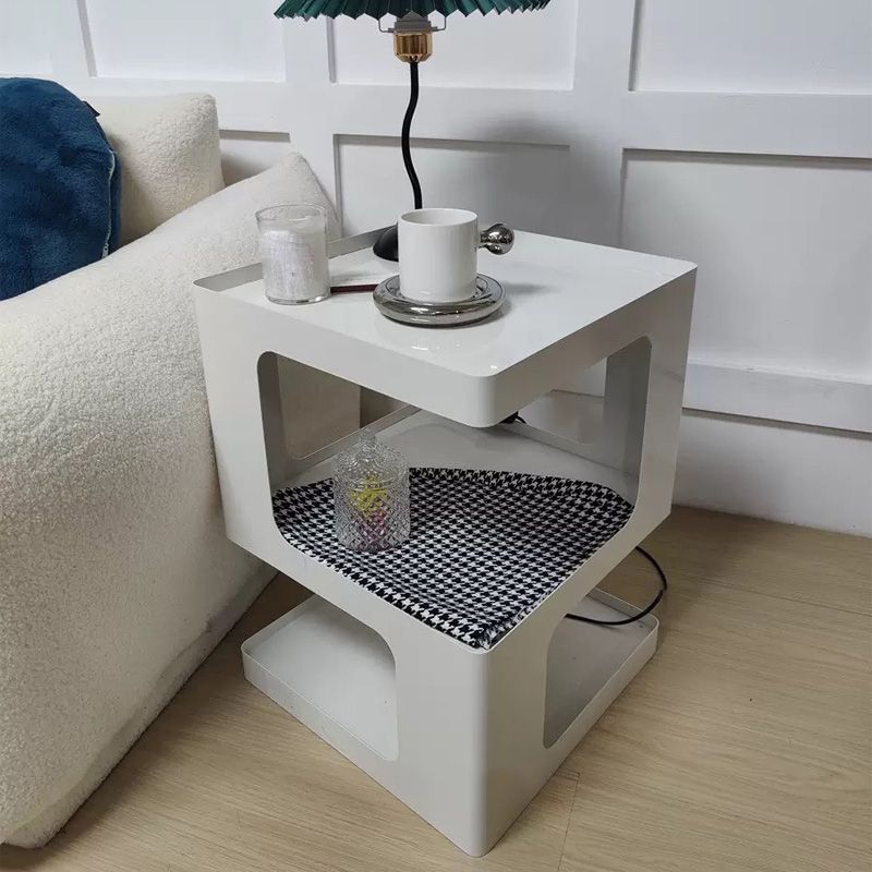 21.7" Tall Block End Table 3-Tier Metal Accent Side Table for Living Room