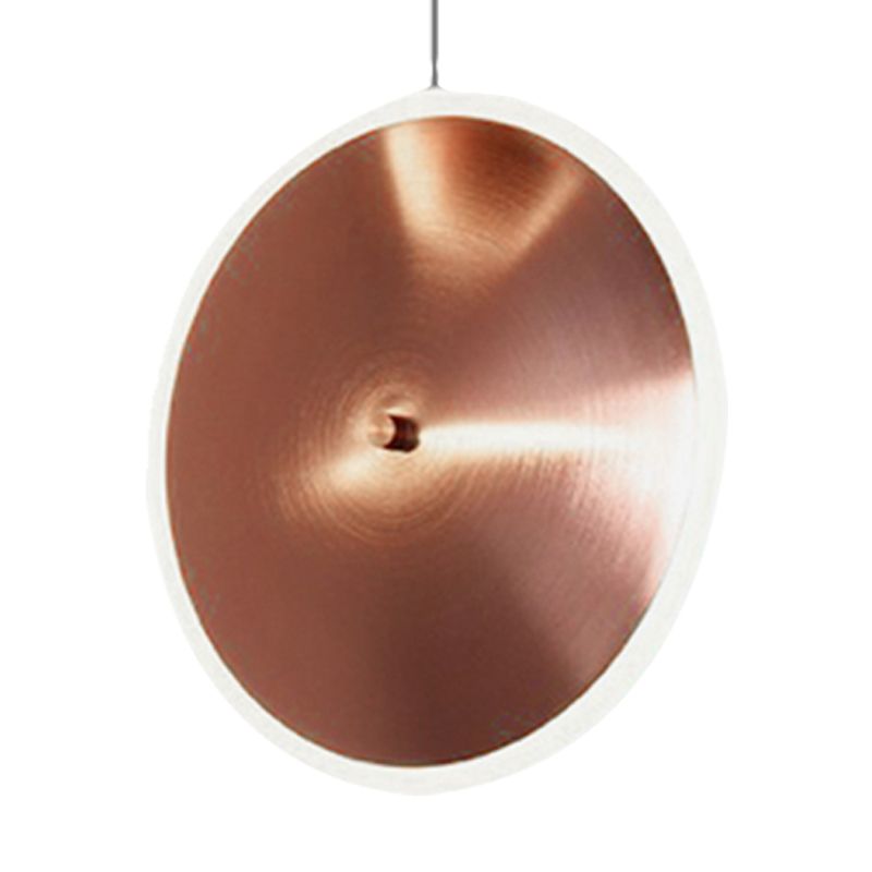 8 "/12"/16 "W Disco vertical Luz colgante Post moderna colgante de suspensión de oro de rosa de acrílico en luz cálida/blanca
