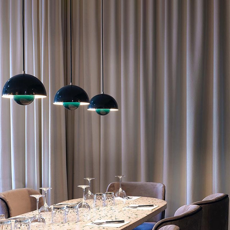 1 Luz de techo colgante de metal ligero semi Semi esferas Comedor Comedor lámparas colgantes