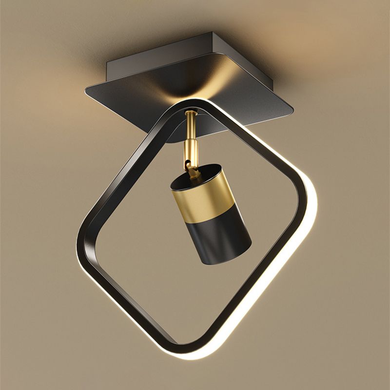 Luz de montaje de montaje creativo de montaje anillado iluminación de la pista de la cafetería negra luz de la sala de luz luz