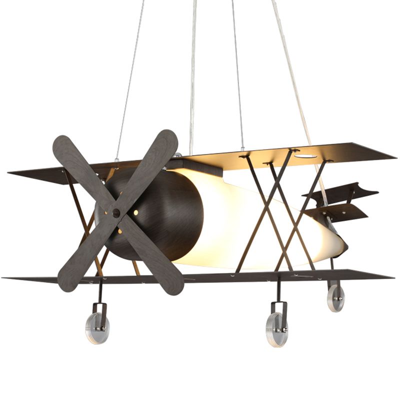 Zwarte tweeledig hangende lamp Childrens Frosted Wit glasophanging Hanger Licht voor slaapkamer