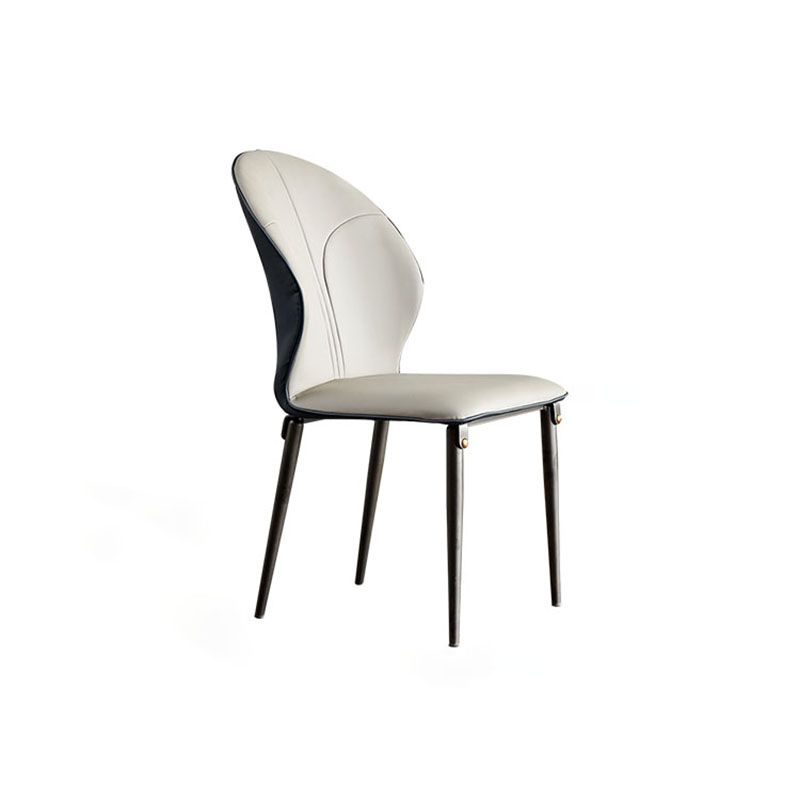 Sillas de comedor de metal de estilo moderno, sillas laterales sin brazos con respaldo de cocina