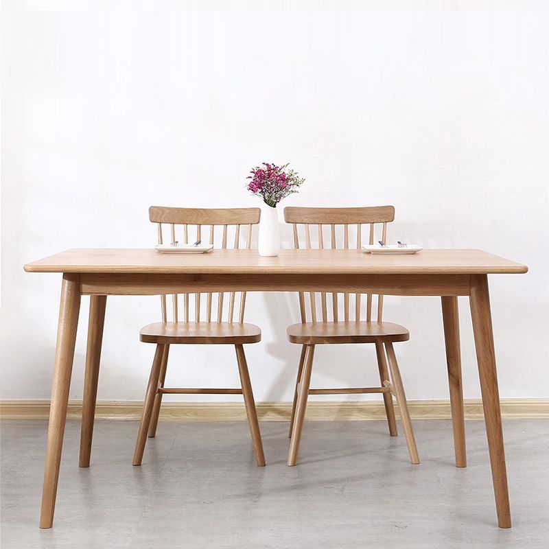 Mesa de comedor rectangular moderna de madera maciza con 4 patas para uso doméstico