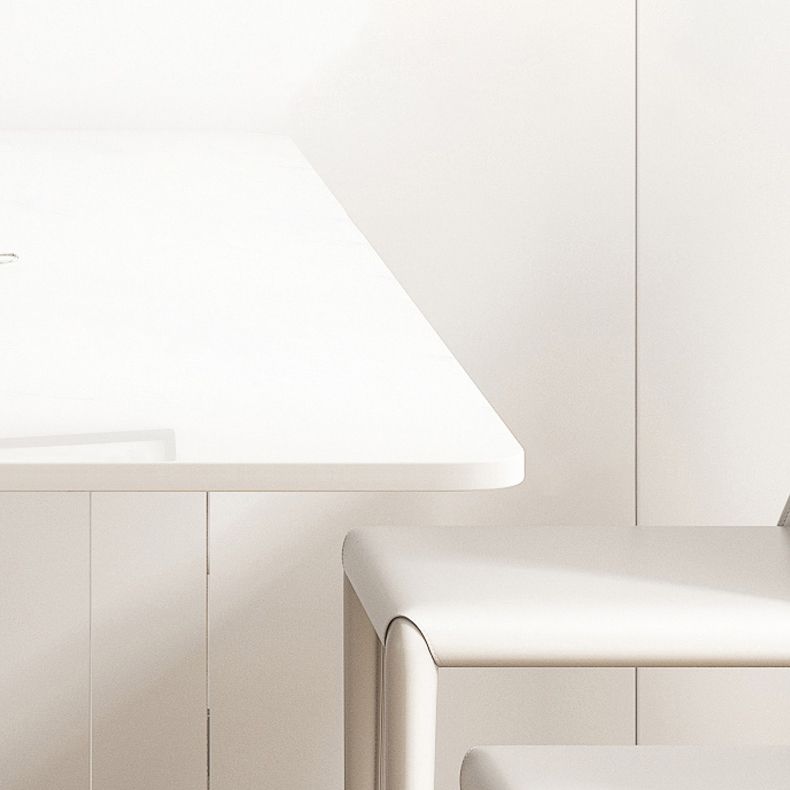 Modern Dining Table Set 1/4/5/7 Pcs Sintered Stone Top Dining Table with Armless Chairs