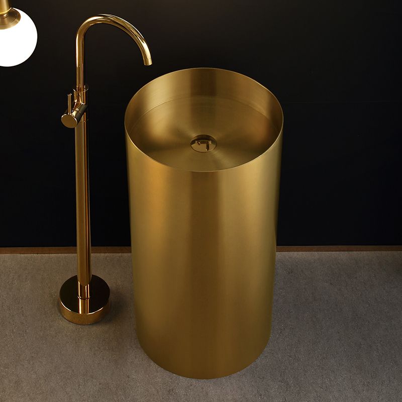 Modern Pedestal Bathroom Sink Round Pedestal Bathroom Sink with Faucet
