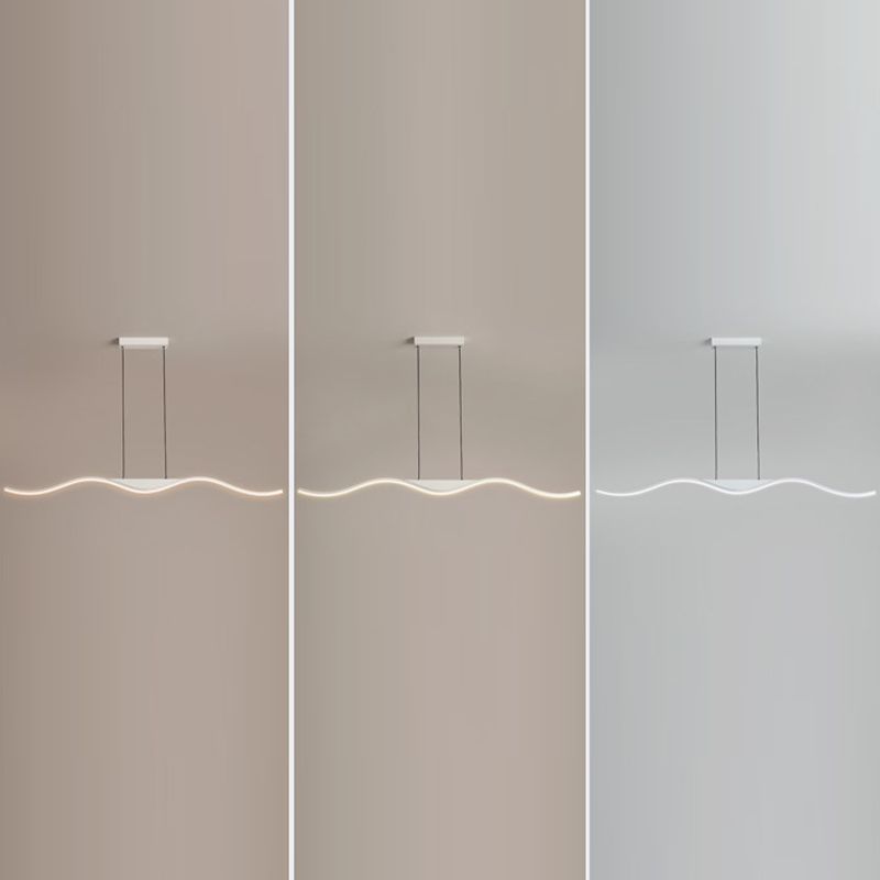 White Single Modernism Kitchen Island Lighting Unique Metallic Ceiling Light