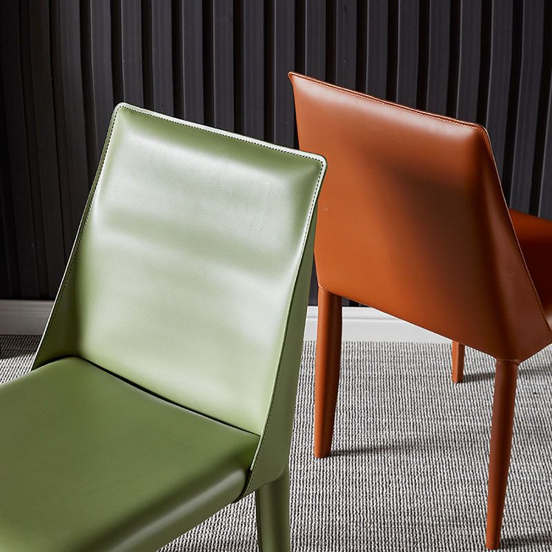 Chaises de salle à manger en cuir de style moderne, chaises latérales à dossier solide sans accoudoirs pour la cuisine