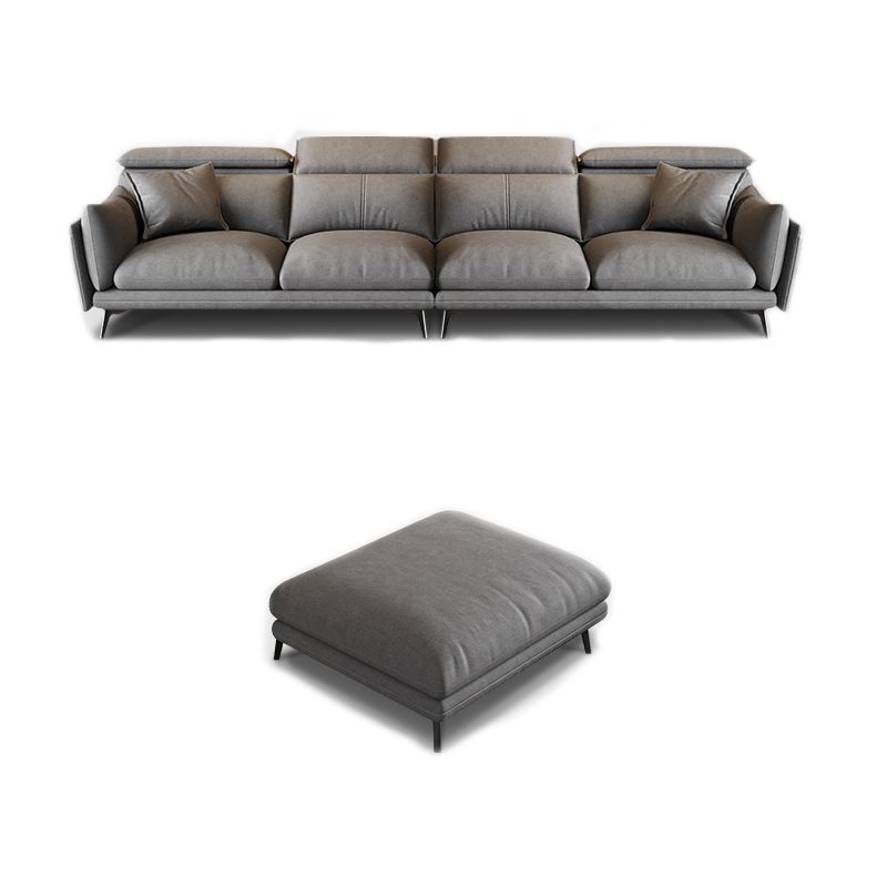 Grey Faux Leather Sofa/Sectionals with Wear-Resistant and Stain-Resistant
