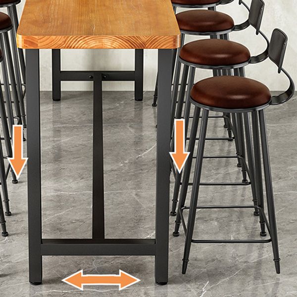 Contemporary Wood Barstools Armless Bar Stool with Metal Legs