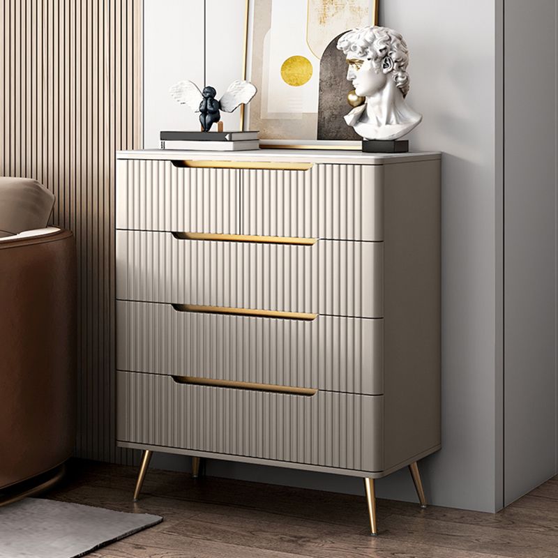 Glam Bedroom Engineered Wood Storage Chest Vertical Chest with Drawers