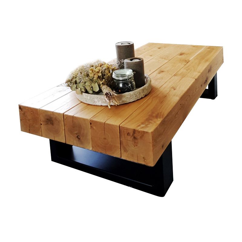 Solid Wood Coffee Table No Distressing Rectangle Single Coffee Table