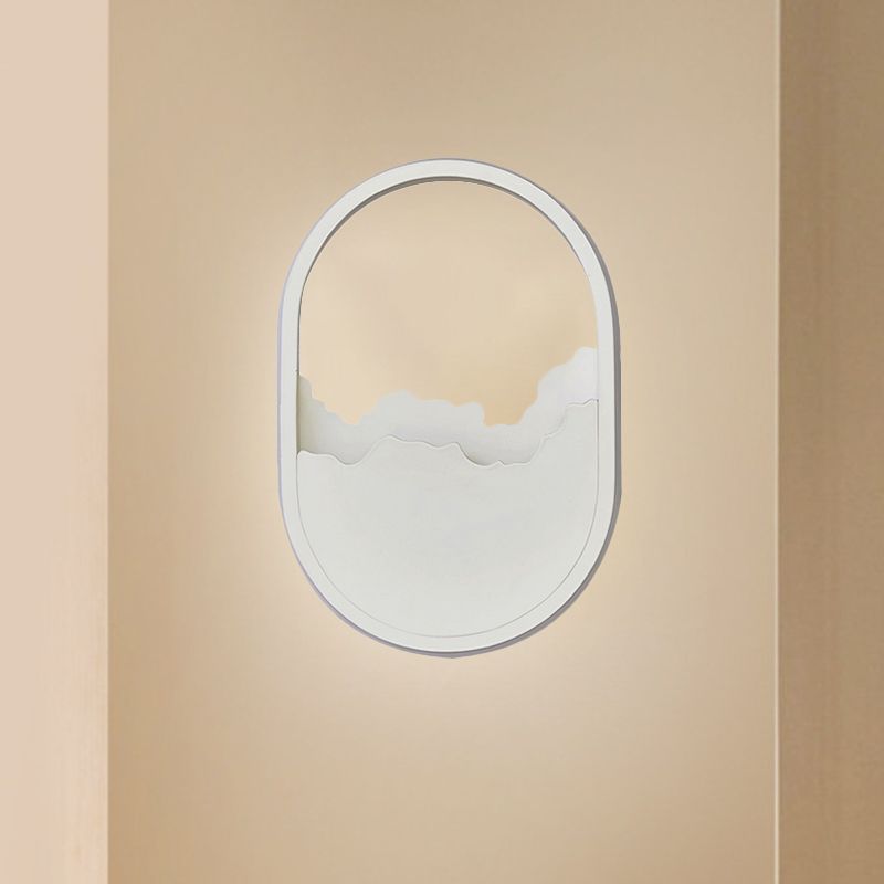 LED de pared de la pared del dormitorio ovalado LED acrílico de 8 "de ancho Lámpara de pared moderna de luz de luz en cálida/blanca