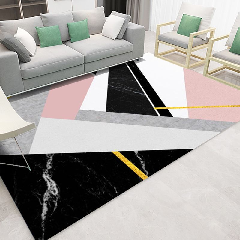 Trendy Marble Surface Print Rug Contemporary Creative Area Rug Polyester Friendly Washable Carpet for Home Decoration