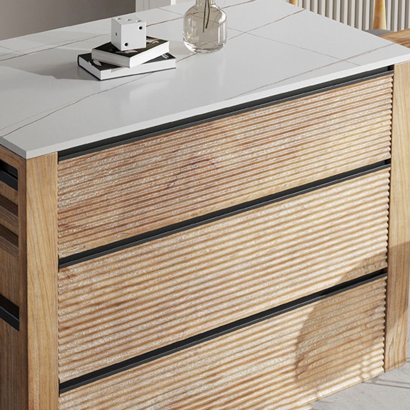 Modern Rectangle Sintered Stone Island Table for Kitchen Dining Room