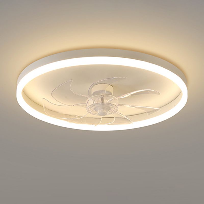 7-Blade LED Ceiling Fan Children White Fan with Light for Bedroom