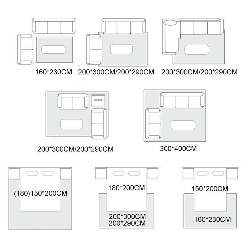 Grey Color-Blocked Area Rug Polyester Modern Area Carpet Non-Slip Rug for Home Decor