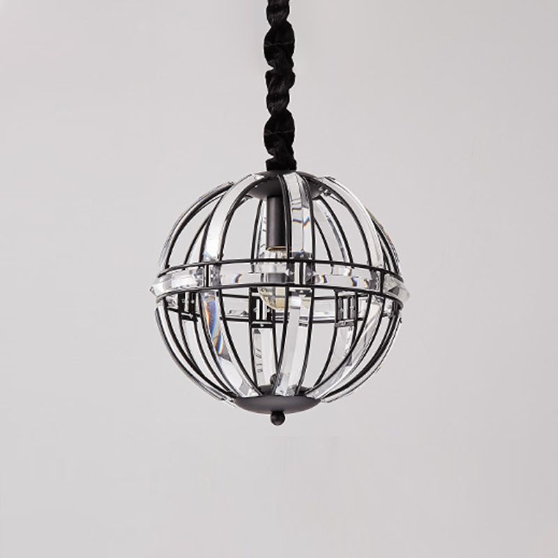 Modern Metal Crystal Ball Chandelier Light Multi Head Hanging Light for Restaurant