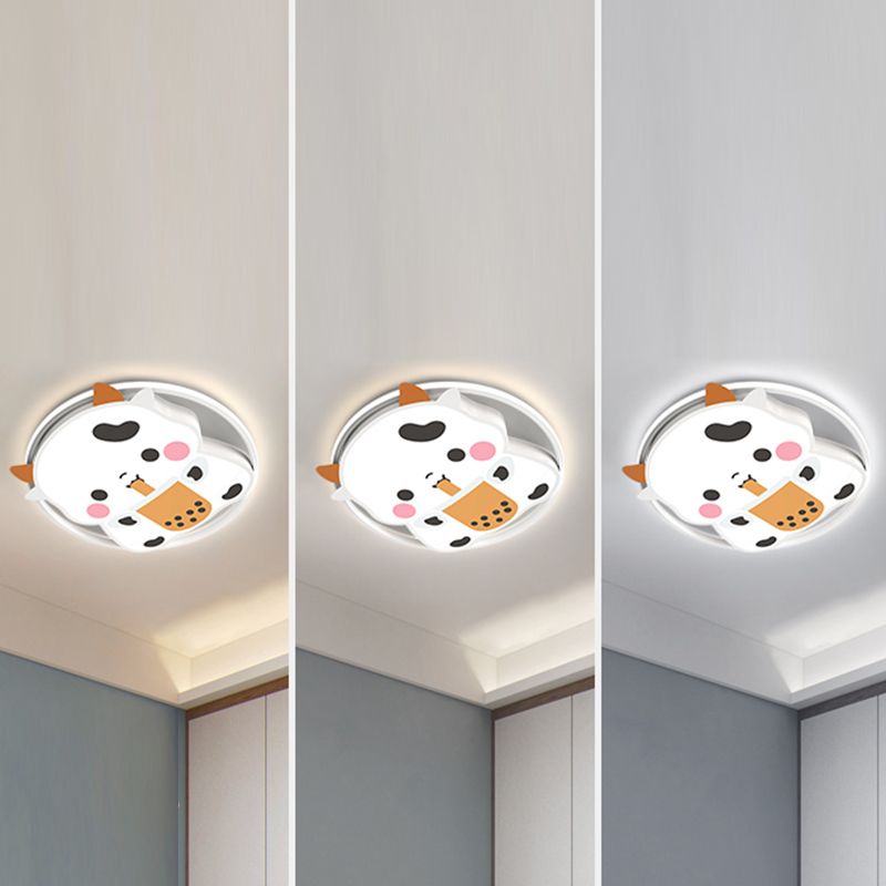 Lovely Cow LED Ceiling Light Modern Simple Style Flush-mount Lamp for Bedroom Living Room