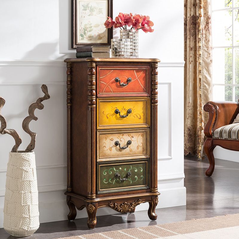 Traditional Style Vertical Lingerie Chest Wooden Storage Chest Dresser for Bedroom