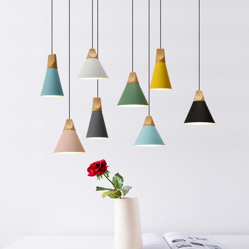 Contemporary Hanging Light Metal Shade Pendent Lighting Fixture for Sitting Room