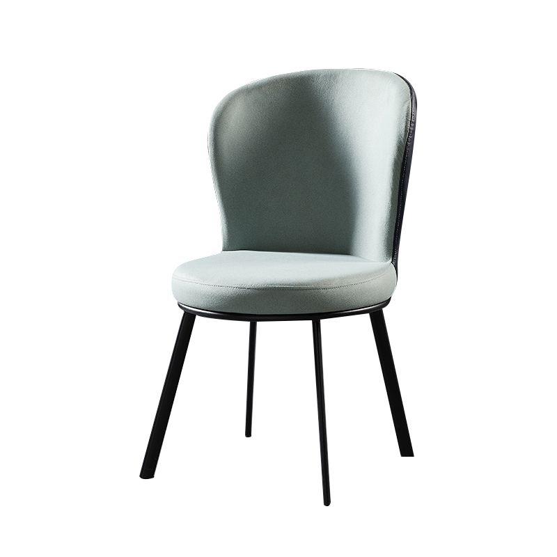 Industrial Style Upholstered Dining Chairs Solid Back Armless Dining Chair