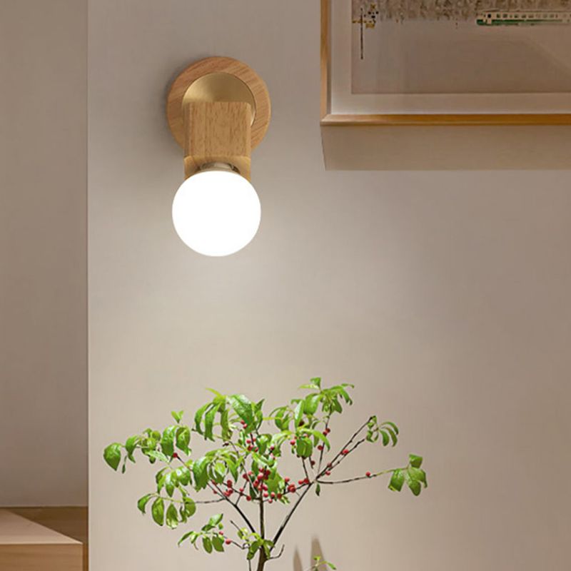 Modern Simple Wooden Wall Light Rectangle Shape Wall Lamp for Living Room