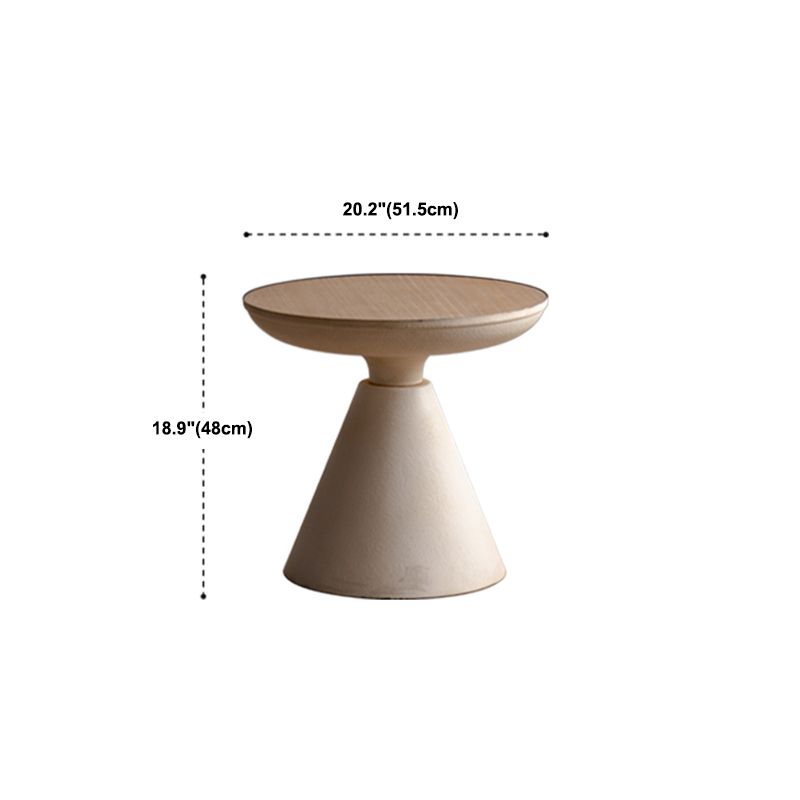 Modern Wooden Coffee Table Round Top Shape Cocktail Table for Living Room