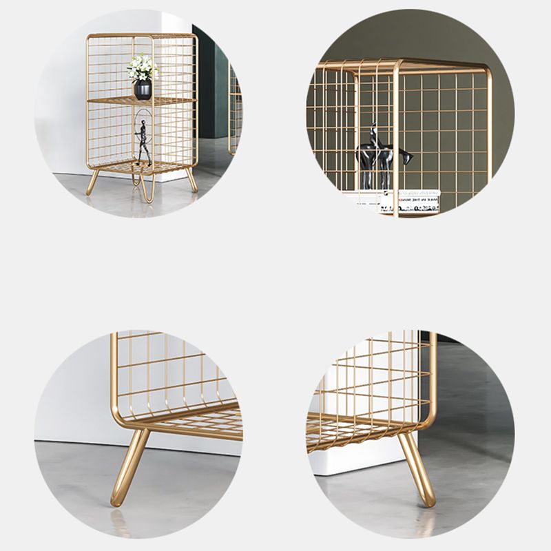 Glam Metal Bookshelf Standard Shelf Bookshelf for Home Office