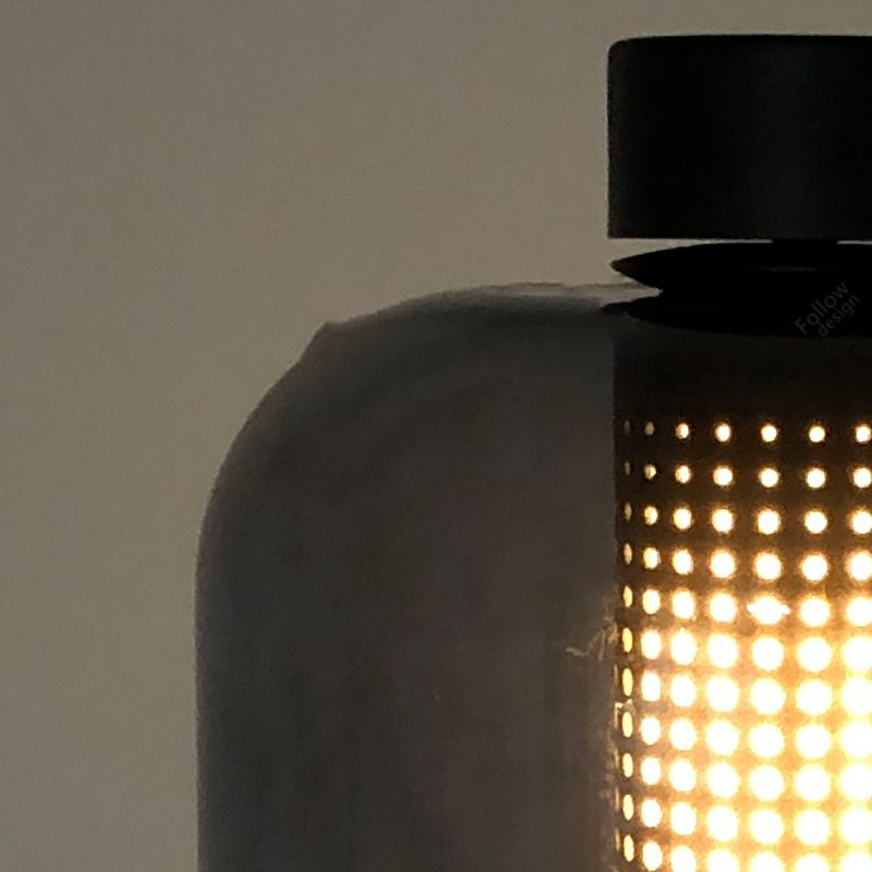 Drum Night Table Lamps Modern Style Glass 1 Light Table Lamp