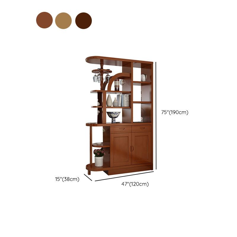 Contemporary 2-drawer Solid Wood 74.8" Tall Accent Cabinet with Doors