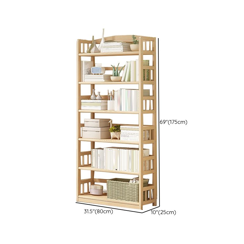 Contemporary Open Shelf Bookcase Wood Bookshelf with Shelves for Living Room