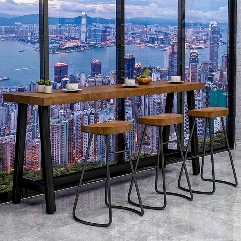 Modern Rectangular Pub Table Set 1/2/4/7 Pieces Wooden Counter Table for Dining Room