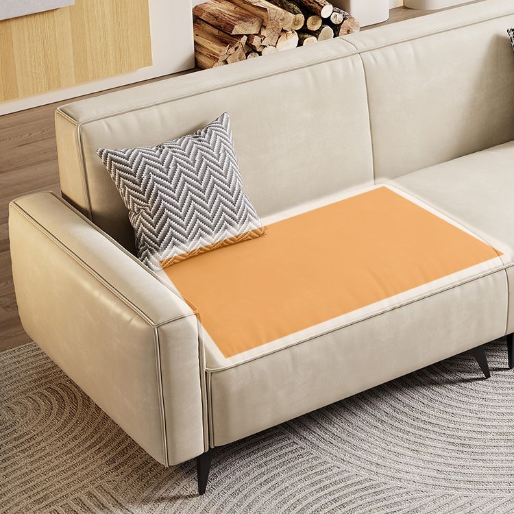 Contemporary 31.49" H Faux Leather Square Arm Sofa for Living Room