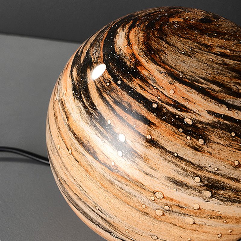 Creative Planet Shaped Night Lamp Modern Glass 1-Bulb Living Room Table Light