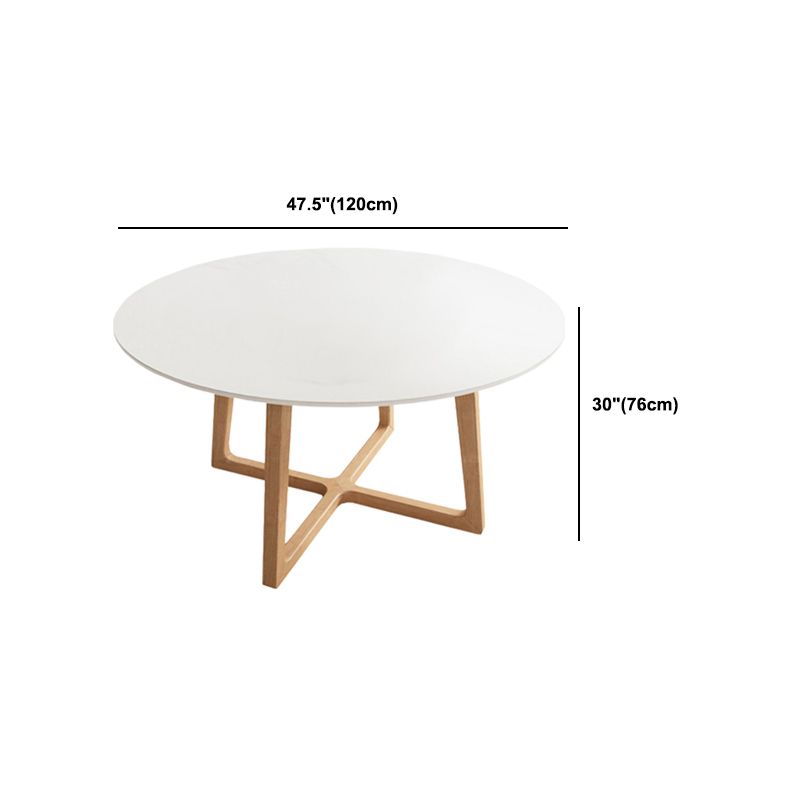 Contemporary Dining Set 1/2/5/7 Pcs Round Dining Table and Chairs with Solid Wood Frame