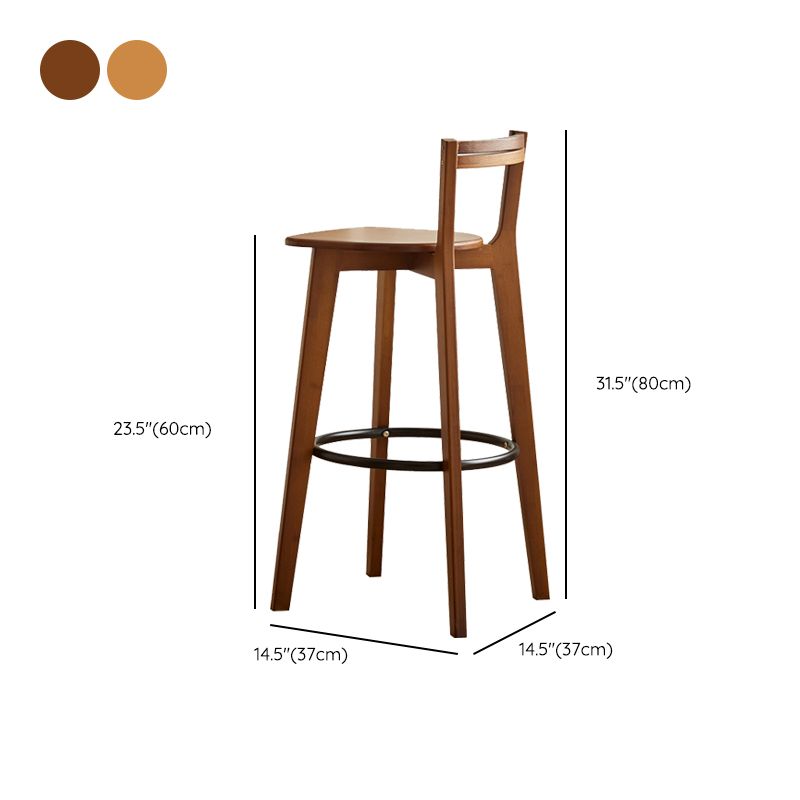 Modern Solid Wood Bar Stool Low Back Counter Stool for Restaurant