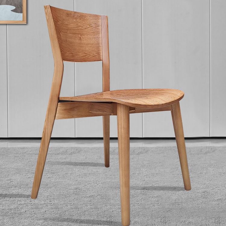 Chaises de salle à manger latérales en bois contemporaines, sans accoudoirs, à dossier ouvert, pour usage domestique